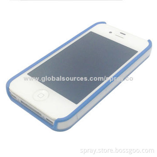 Hard PC Back Cover Cases for iPhone 4 4S with Blue TPU Frame, Lightweight